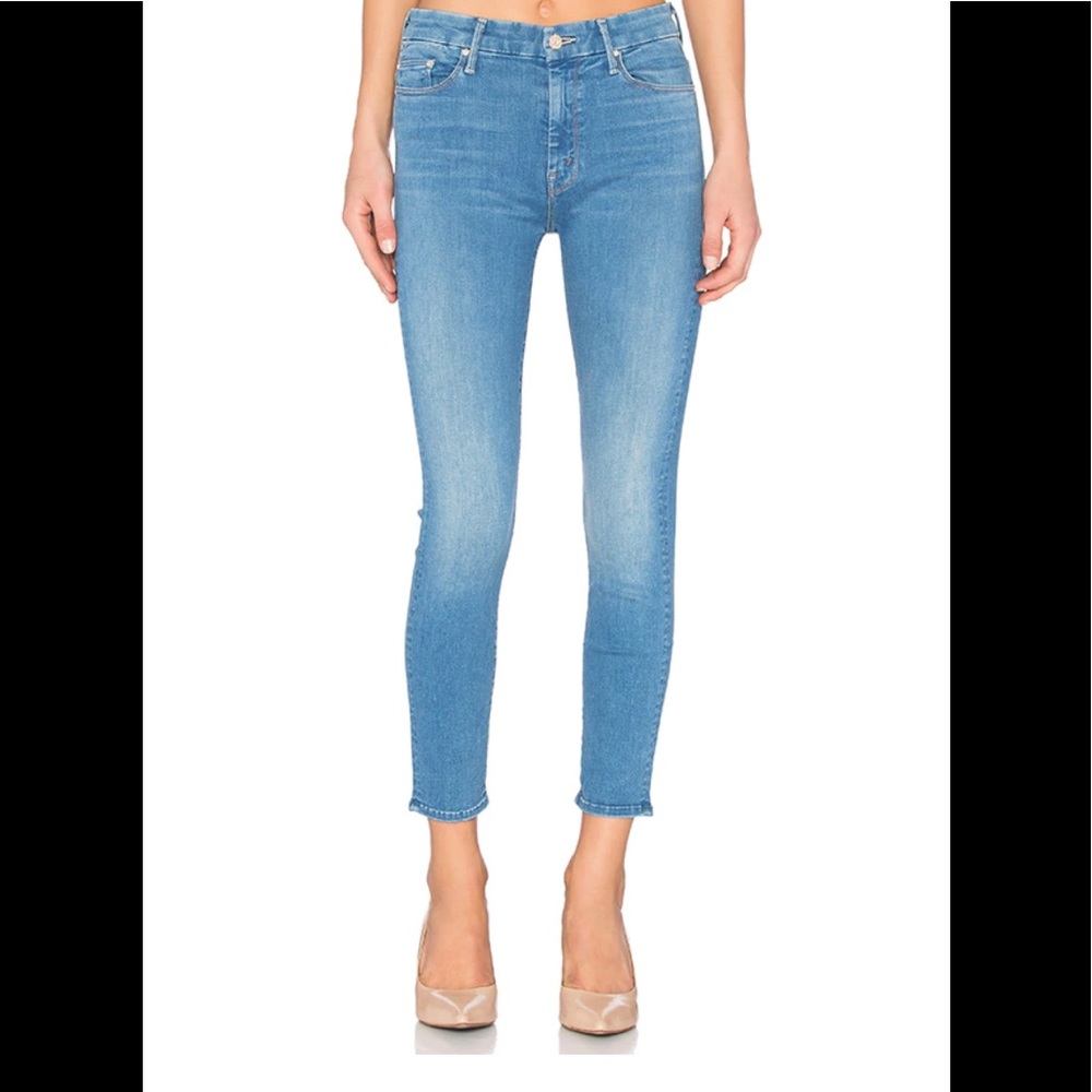 Mother high waisted Looker crop in chill